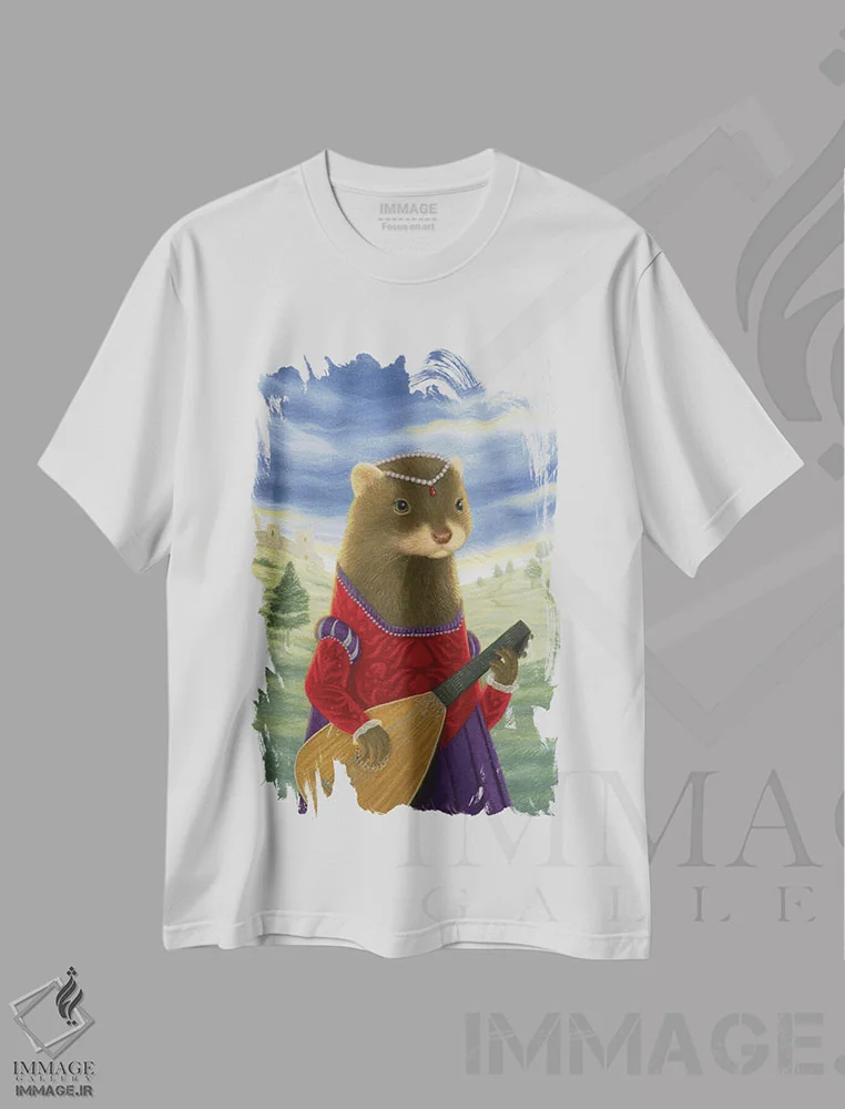 تیشرت سفید طرح دار بانو میرابلا از پیکولوفاتزیو، دکور معاصر اثر جینا ماتارازو | immage.ir