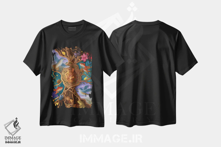 تیشرت مشکی طرح دار تنهایی آرامش بخش، دکور معاصر اثر جینا ماتارازو | immage.ir