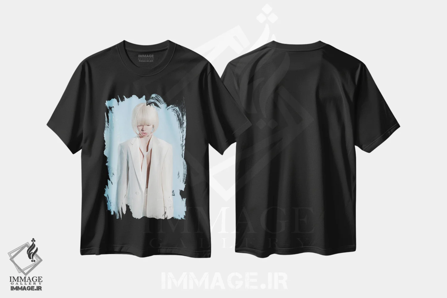 تیشرت مشکی طرح دار عکس مد بانوی شیک ۲۲، عکاسی هنری فاخر اثر جورج مایر | immage.ir