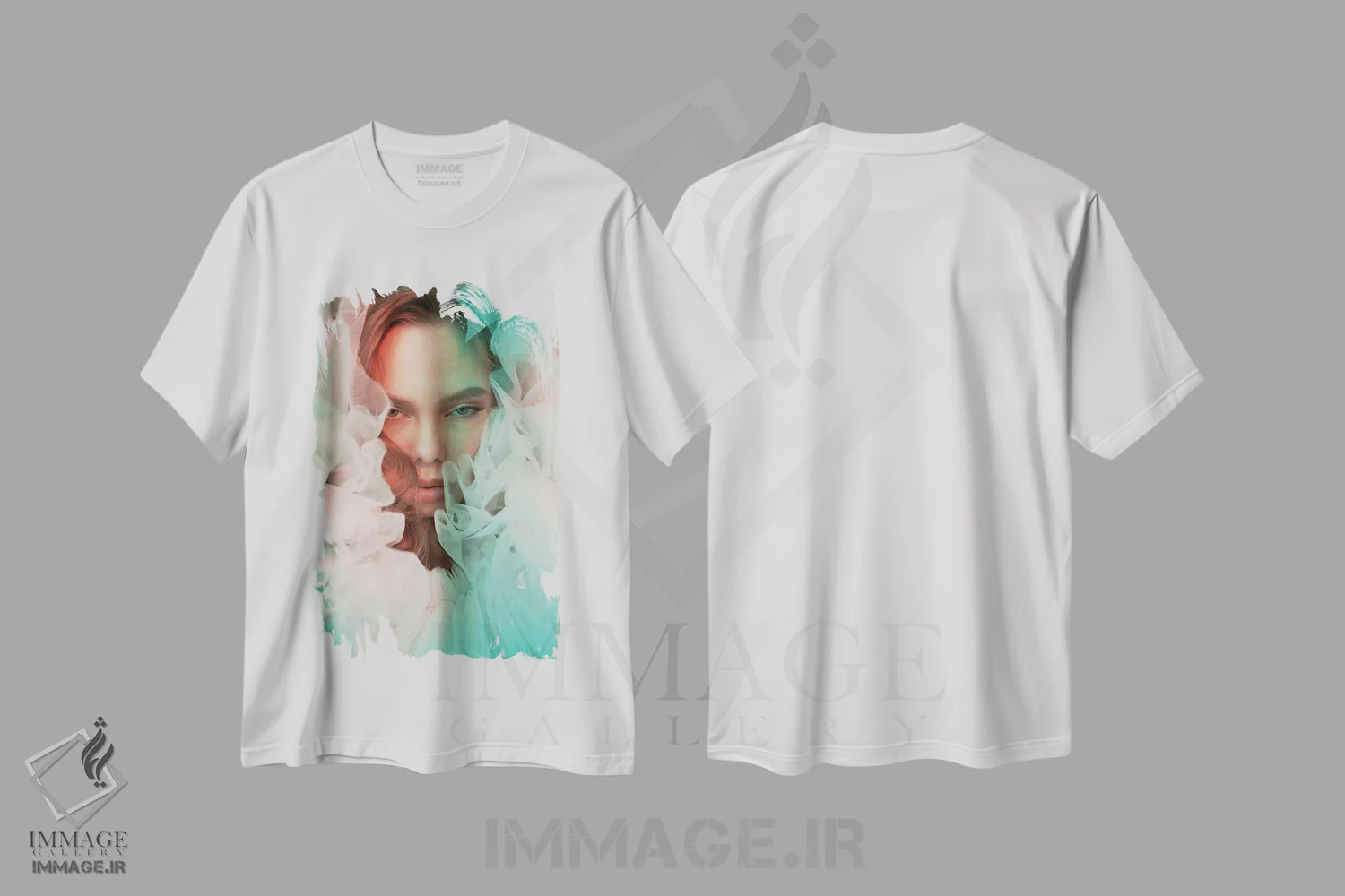 تیشرت سفید طرح دار عکس مد بانوی شیک ۱۷، عکاسی هنری فاخر اثر جورج مایر | immage.ir