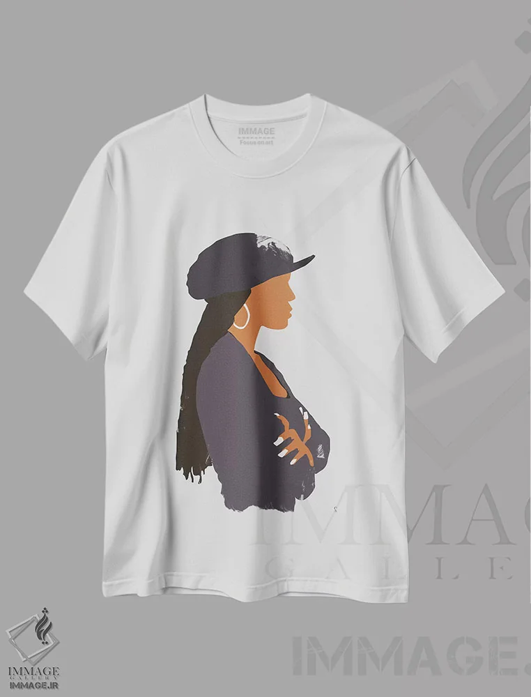 تیشرت سفید طرح دار عدالت شاعرانه - جنت، هنر آمریکایی آفریقایی تبار اثر جنادپاپ | فروشگاه ایماژ