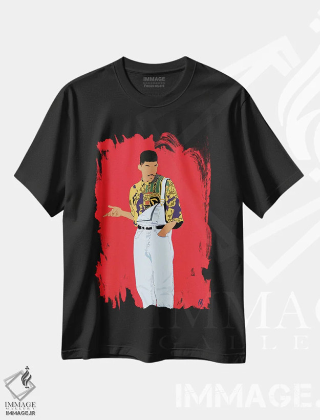 تیشرت مشکی طرح دار ویل ۲، هنر آمریکایی آفریقایی تبار اثر جنادپاپ | فروشگاه ایماژ