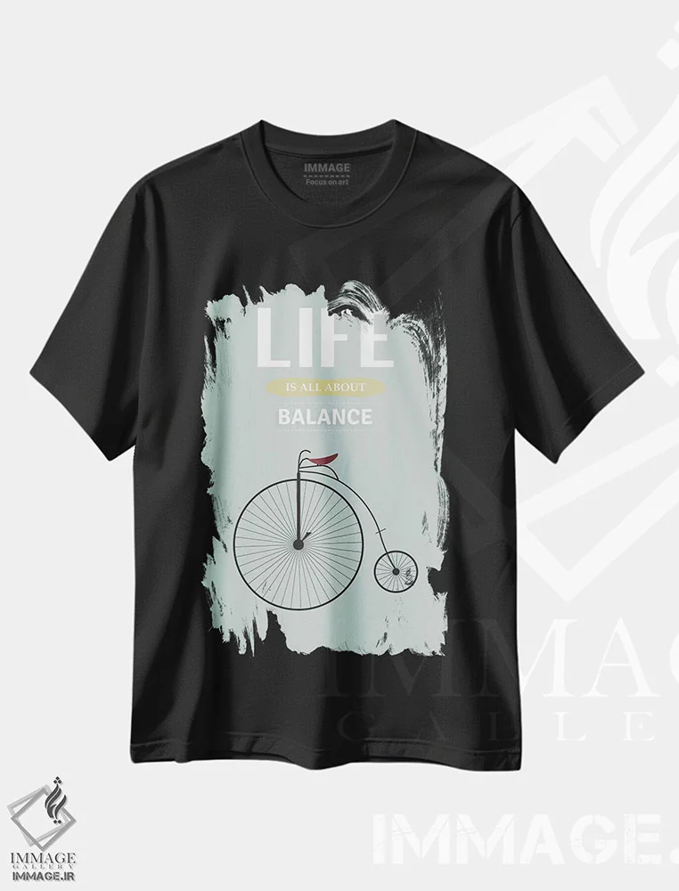 تیشرت مشکی طرح دار تعادل، تزئینی اثر جنادپاپ | immage.ir