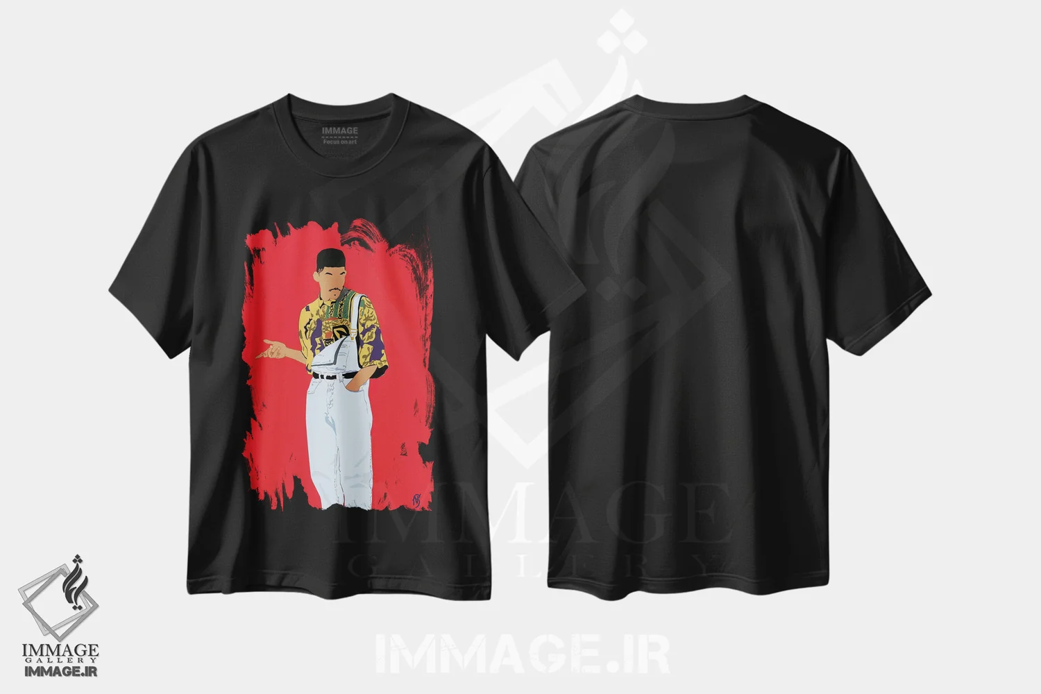 تیشرت مشکی طرح دار ویل ۲، هنر آمریکایی آفریقایی تبار اثر جنادپاپ | فروشگاه ایماژ