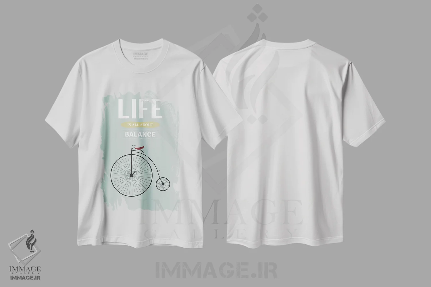 تیشرت سفید طرح دار تعادل، تزئینی اثر جنادپاپ | فروشگاه ایماژ