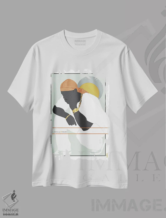 تیشرت سفید طرح دار دو رگ و ثروت ها، هنر آمریکایی آفریقایی تبار اثر جنادپاپ | immage.ir