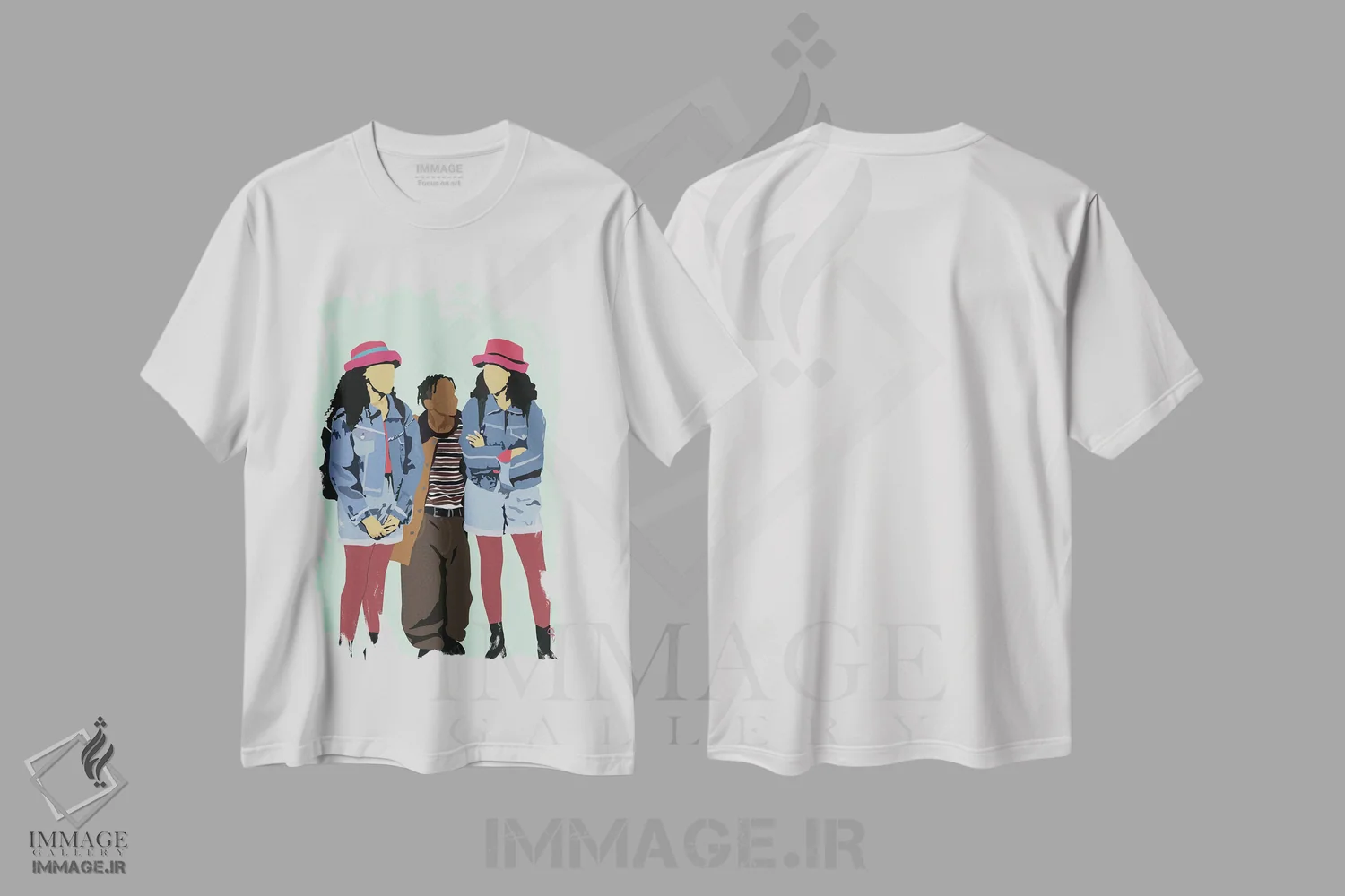 تیشرت سفید طرح دار خواهر، خواهر، هنر آمریکایی آفریقایی تبار اثر جنادپاپ | فروشگاه ایماژ