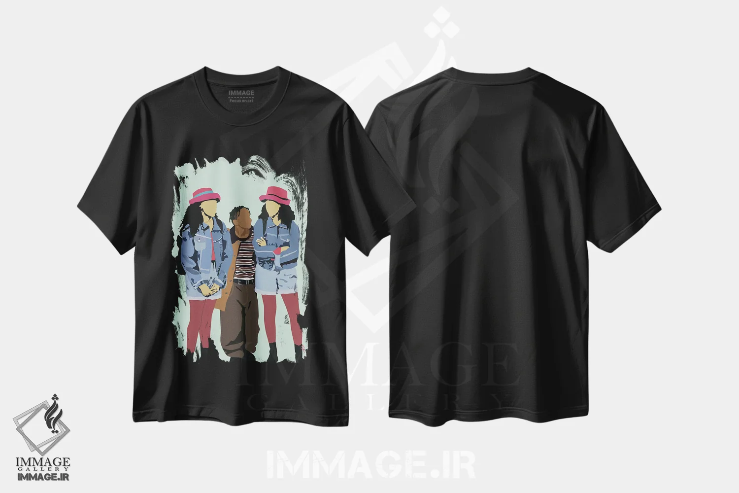 تیشرت مشکی طرح دار خواهر، خواهر، هنر آمریکایی آفریقایی تبار اثر جنادپاپ | immage.ir