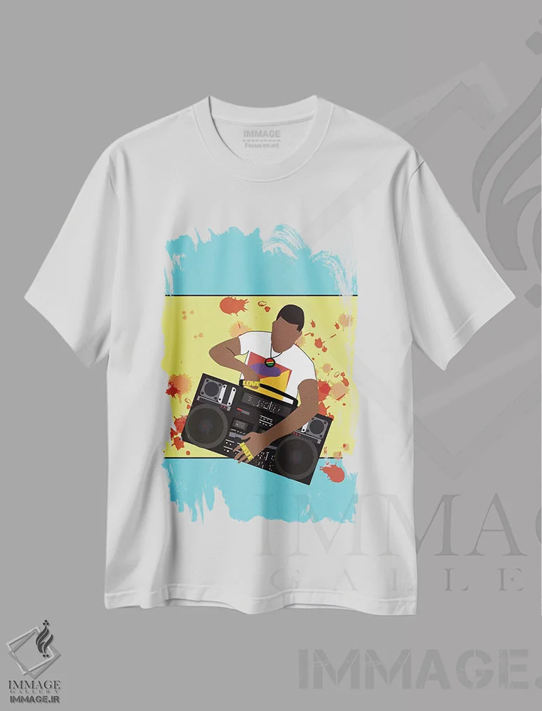 تیشرت سفید طرح دار کار درست را انجام بده، هنر آمریکایی آفریقایی تبار اثر جنادپاپ | فروشگاه ایماژ