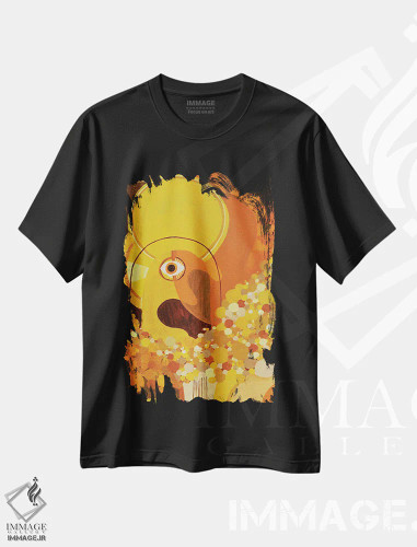 تیشرت مشکی طرح دار نگاه دزدکی، آبستره اثر سارا گون | فروشگاه ایماژ
