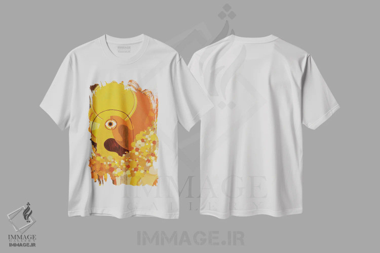تیشرت سفید طرح دار نگاه دزدکی، آبستره اثر سارا گون | immage.ir