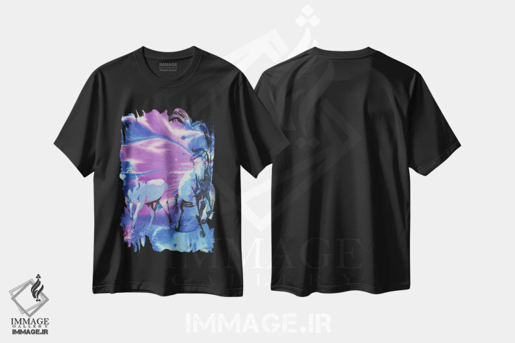 تیشرت مشکی طرح دار دروازه بهشت، دکور معاصر اثر جن فارل | immage.ir