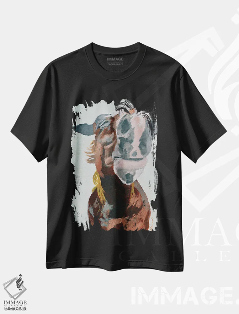تیشرت مشکی طرح دار مرد روحانی، دکور معاصر اثر جن فارل | immage.ir
