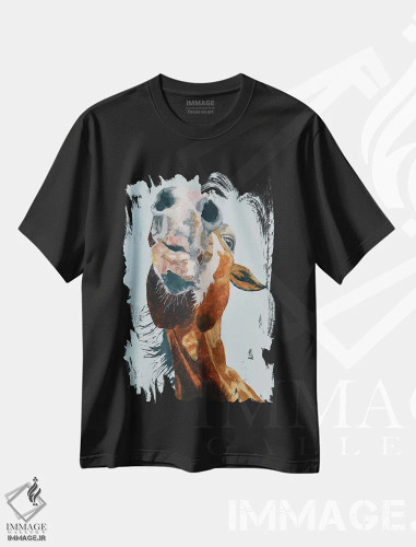 تیشرت مشکی طرح دار بوسه، دکور معاصر اثر جن فارل | فروشگاه ایماژ