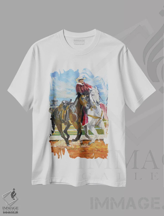 تیشرت سفید طرح دار آرامش، دکور معاصر اثر جن فارل | فروشگاه ایماژ