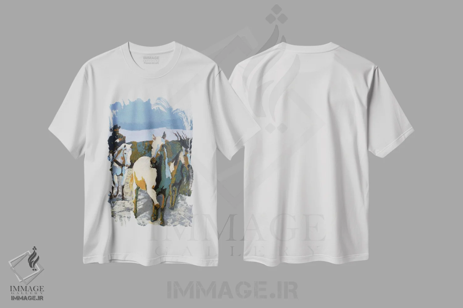 تیشرت سفید طرح دار دو نفر دردسر، دکور معاصر اثر جن فارل | immage.ir
