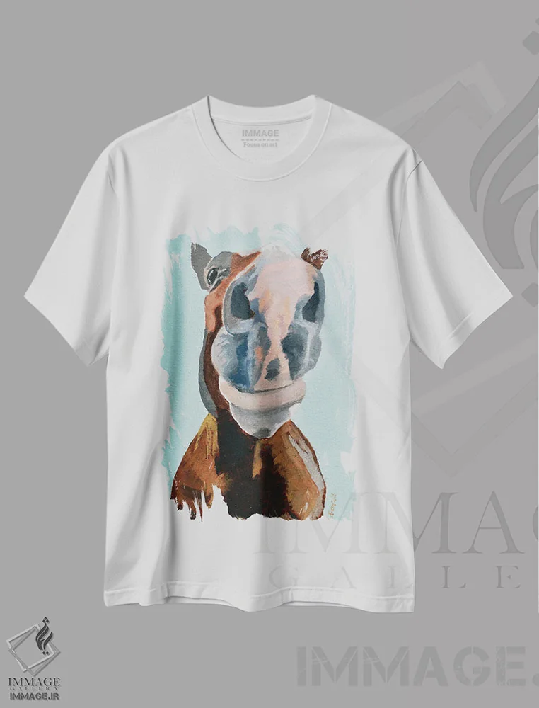 تیشرت سفید طرح دار حضور، دکور معاصر اثر جن فارل | فروشگاه ایماژ