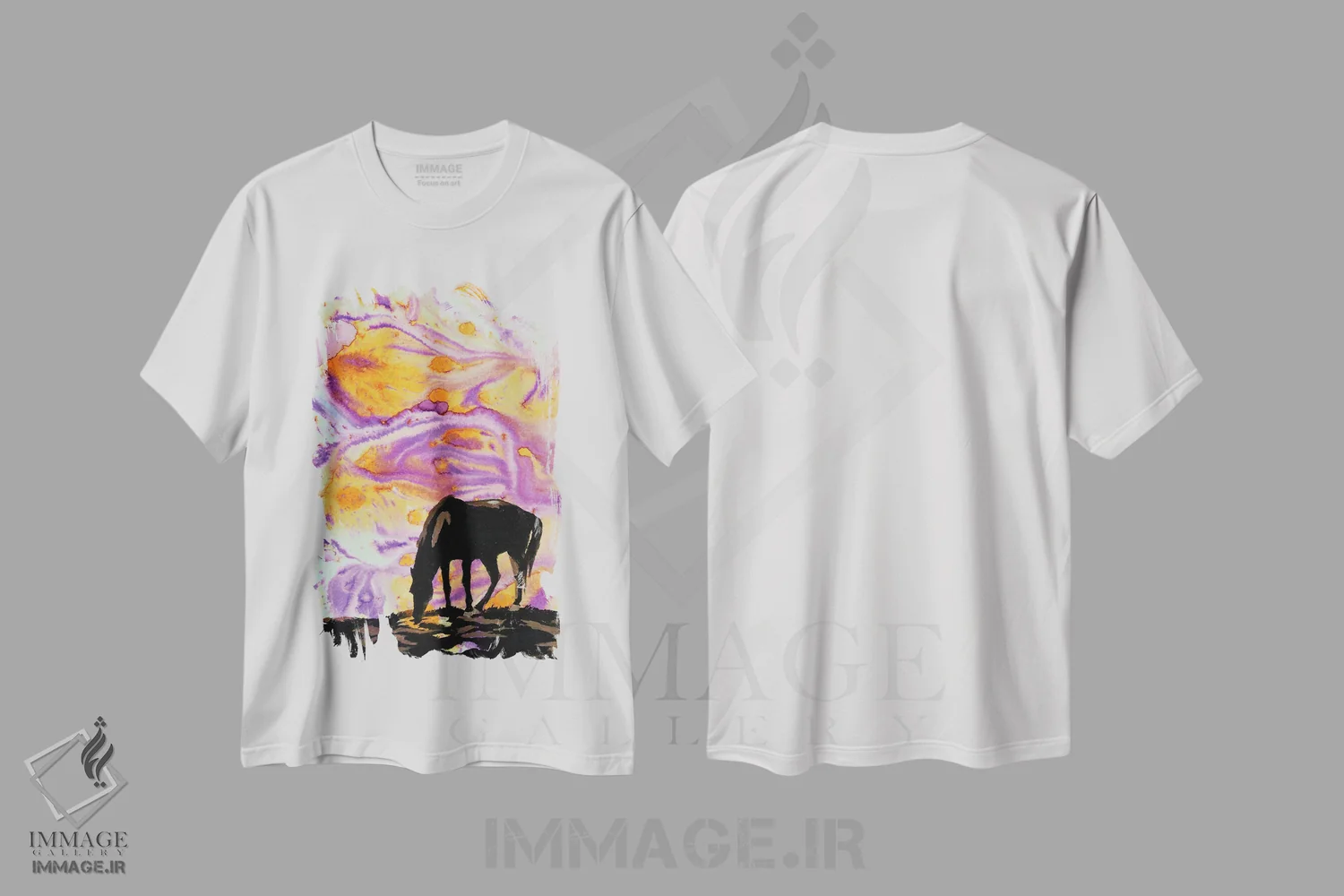 تیشرت سفید طرح دار جرعه ای آب، دکور معاصر اثر جن فارل | فروشگاه ایماژ