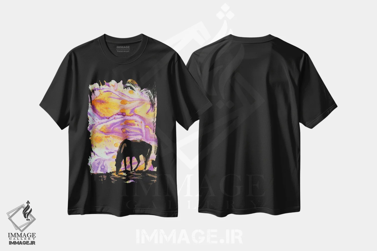 تیشرت مشکی طرح دار جرعه ای آب، دکور معاصر اثر جن فارل | immage.ir