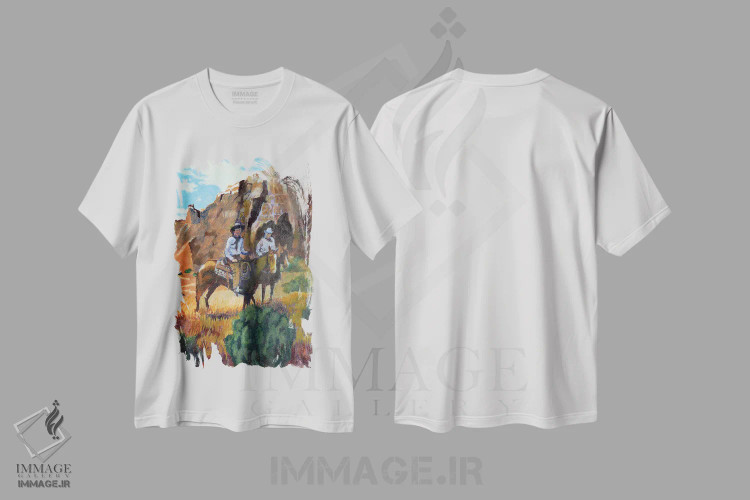 تیشرت سفید طرح دار سواران دره، دکور معاصر اثر جن فارل | immage.ir