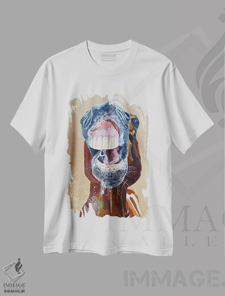 تیشرت سفید طرح دار پاشش آب، دکور معاصر اثر جن فارل | immage.ir