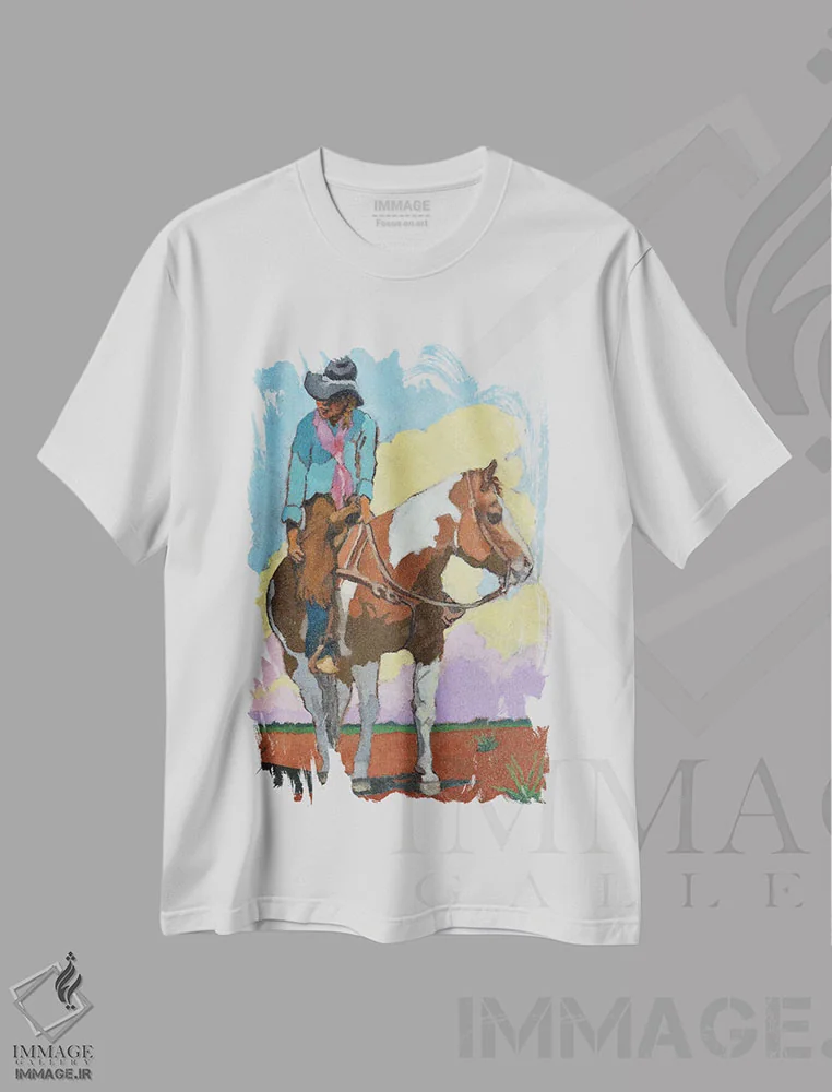 تیشرت سفید طرح دار حس شبیه خانه، دکور معاصر اثر جن فارل | فروشگاه ایماژ