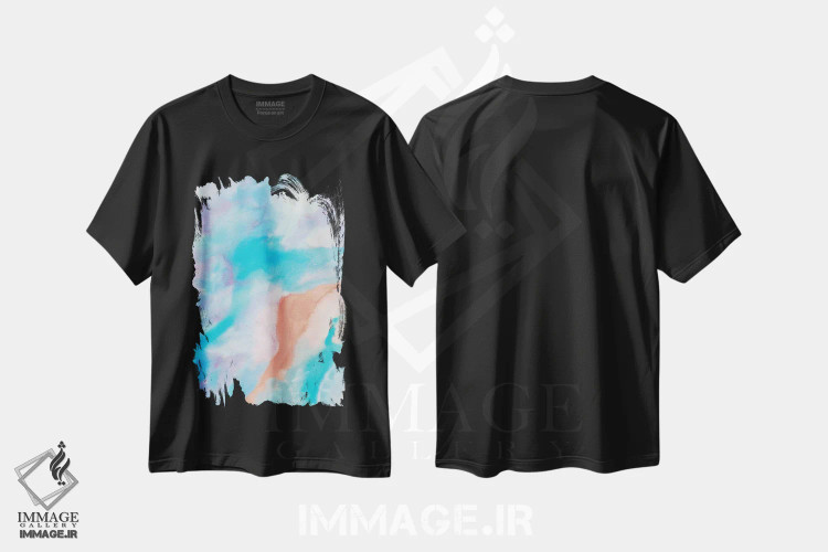 تیشرت مشکی طرح دار انتزاعی ۱۰ اثر مارکو گونزالز | immage.ir