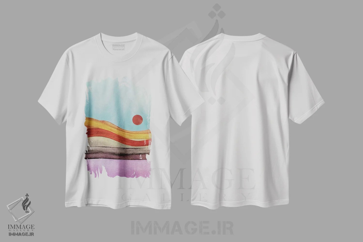 تیشرت سفید طرح دار چشم انداز تریپی ۸، آبستره اثر مارکو گونزالز | فروشگاه ایماژ