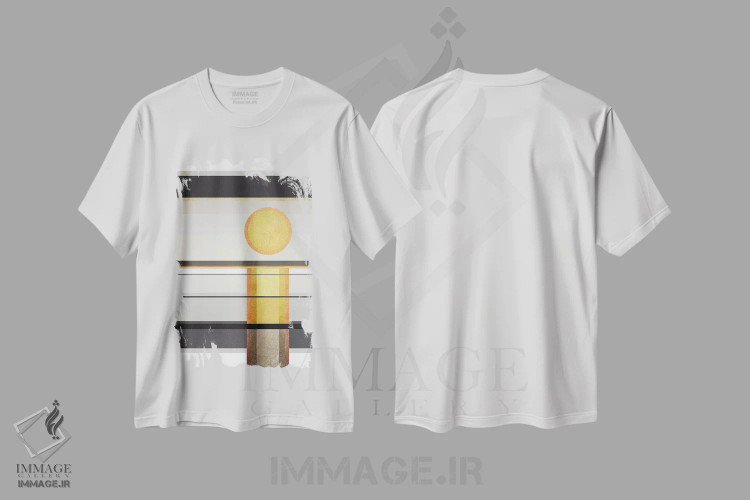 تیشرت سفید طرح دار چشم انداز تریپی هندسی ۱ اثر مارکو گونزالز | immage.ir