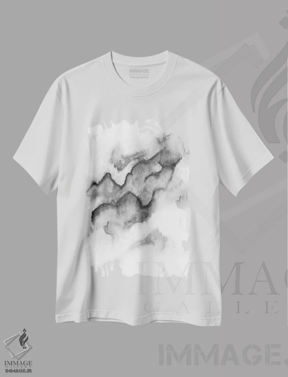 تیشرت سفید طرح دار انتزاعی ۱۱ اثر مارکو گونزالز | فروشگاه ایماژ
