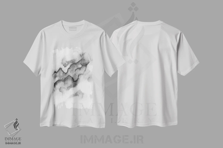 تیشرت سفید طرح دار انتزاعی ۱۱ اثر مارکو گونزالز | فروشگاه ایماژ