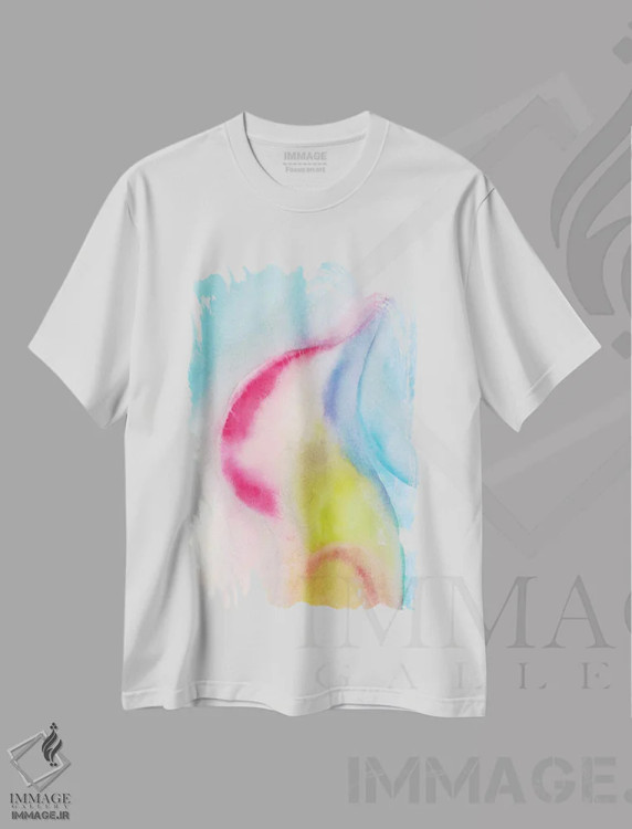 تیشرت سفید طرح دار انتزاعی دوازدهم اثر مارکو گونزالز | فروشگاه ایماژ