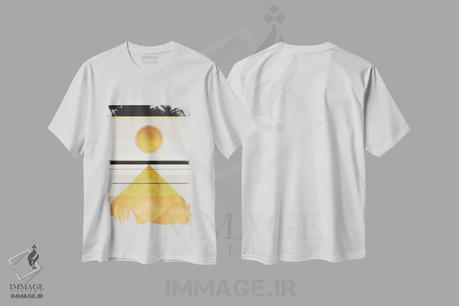 تیشرت سفید طرح دار چشم انداز تریپی هندسی ۳ اثر مارکو گونزالز | immage.ir