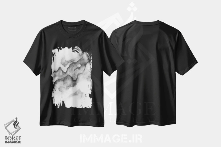 تیشرت مشکی طرح دار انتزاعی ۱۱ اثر مارکو گونزالز | immage.ir