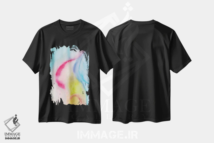 تیشرت مشکی طرح دار انتزاعی دوازدهم اثر مارکو گونزالز | immage.ir