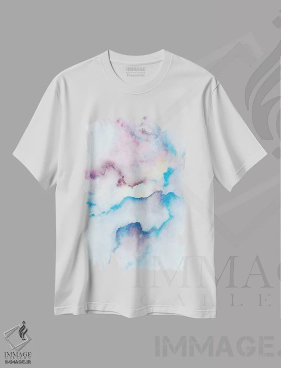 تیشرت سفید طرح دار انتزاعی سیزدهم اثر مارکو گونزالز | فروشگاه ایماژ