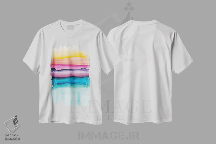 تیشرت سفید طرح دار انتزاعی شانزدهم اثر مارکو گونزالز | فروشگاه ایماژ