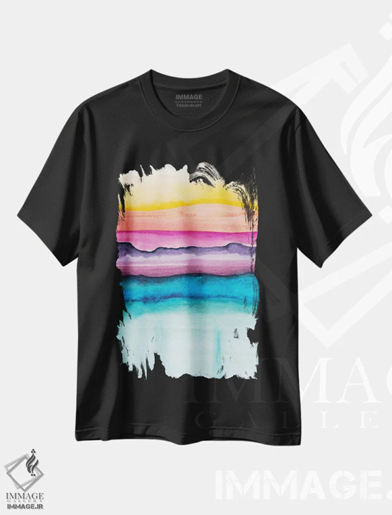 تیشرت مشکی طرح دار انتزاعی شانزدهم اثر مارکو گونزالز | immage.ir
