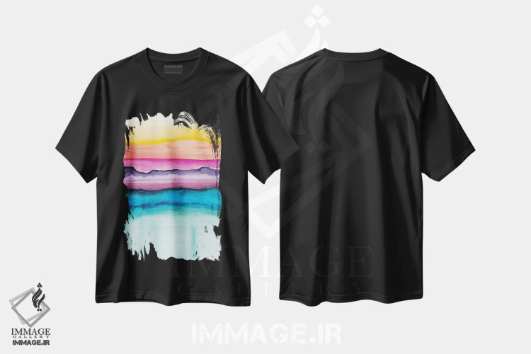 تیشرت مشکی طرح دار انتزاعی شانزدهم اثر مارکو گونزالز | immage.ir