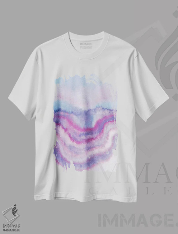 تیشرت سفید طرح دار انتزاعی هجدهم اثر مارکو گونزالز | فروشگاه ایماژ