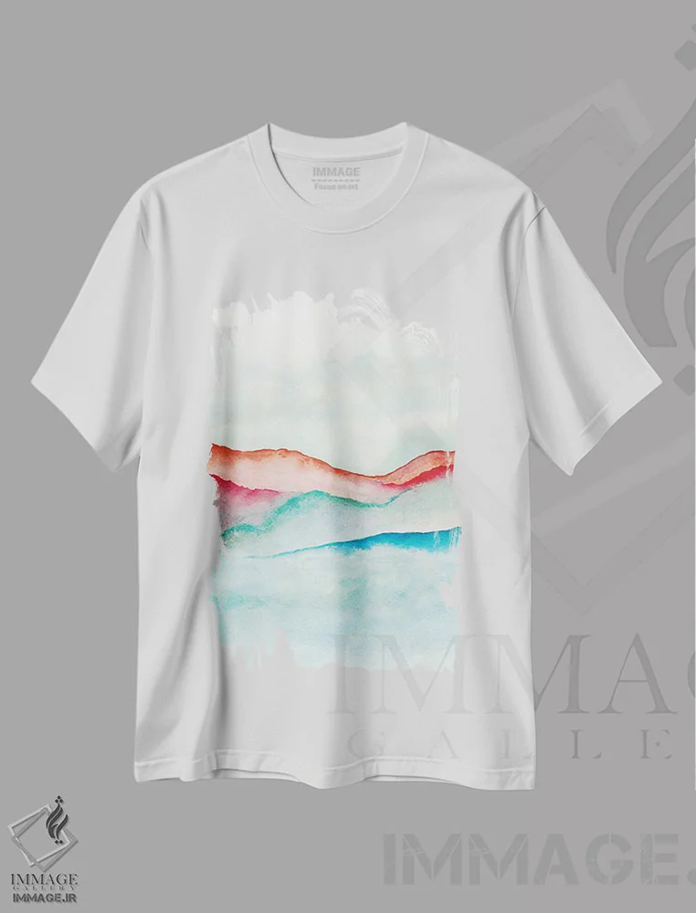تیشرت سفید طرح دار انتزاعی نوزدهم، آبستره اثر مارکو گونزالز | immage.ir