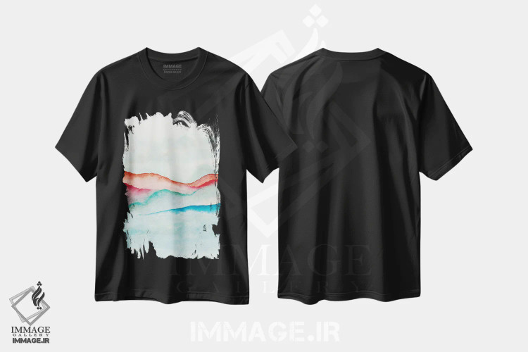 تیشرت مشکی طرح دار انتزاعی نوزدهم، آبستره اثر مارکو گونزالز | فروشگاه ایماژ