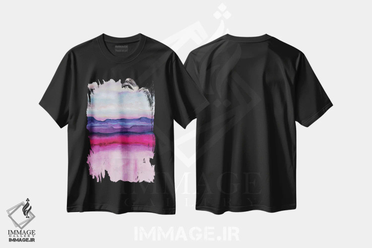 تیشرت مشکی طرح دار انتزاعی بیستم اثر مارکو گونزالز | فروشگاه ایماژ