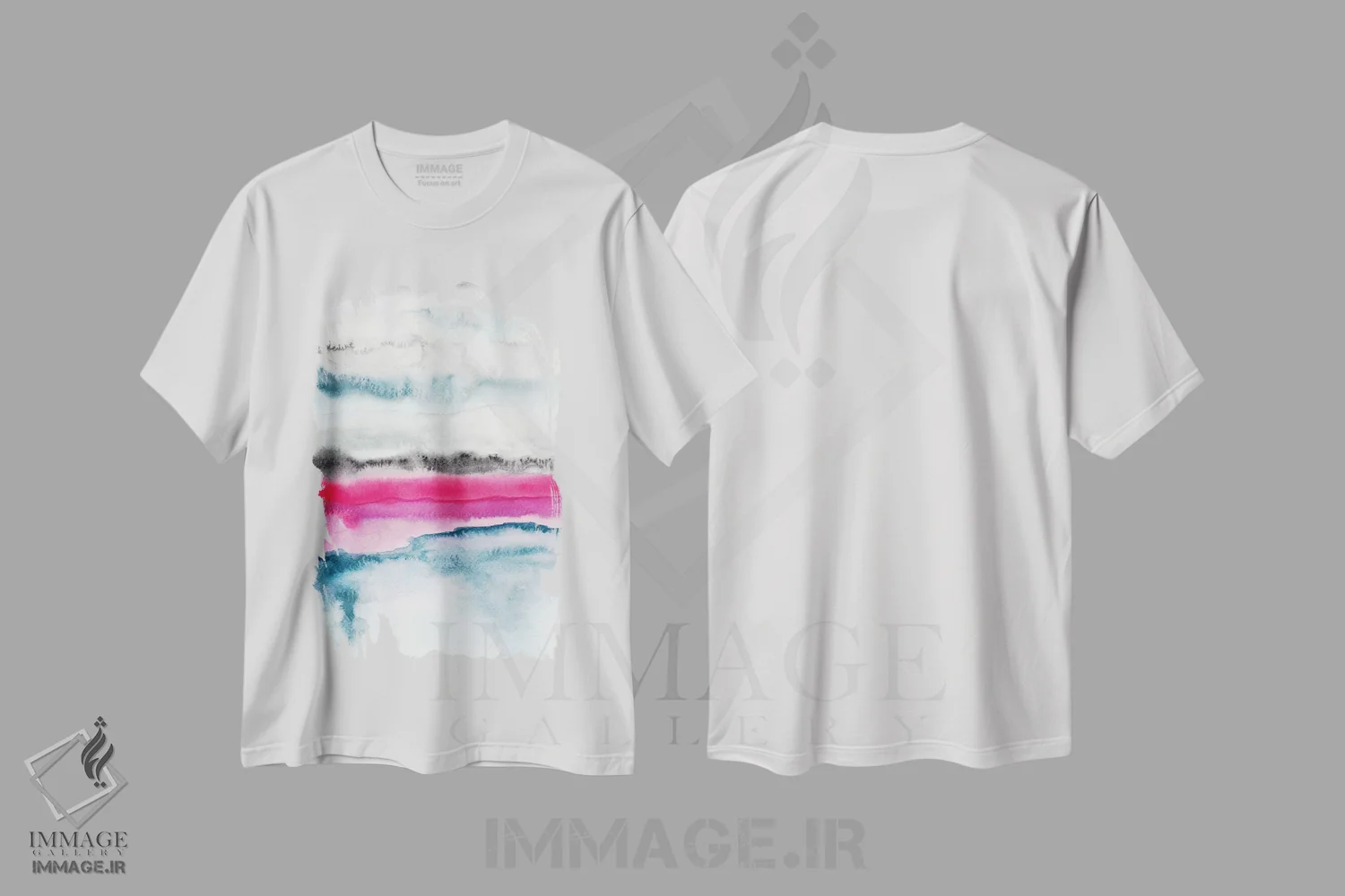 تیشرت سفید طرح دار انتزاعی بیست ویکم، آبستره اثر مارکو گونزالز | فروشگاه ایماژ