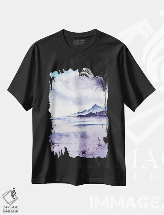 تیشرت مشکی طرح دار طبیعت انتزاعی پنجم، آبستره اثر مارکو گونزالز | immage.ir