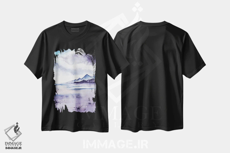 تیشرت مشکی طرح دار طبیعت انتزاعی پنجم، آبستره اثر مارکو گونزالز | immage.ir