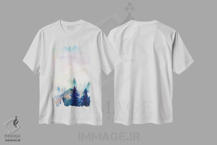 تیشرت سفید طرح دار درون مه، آبستره اثر مارکو گونزالز | immage.ir