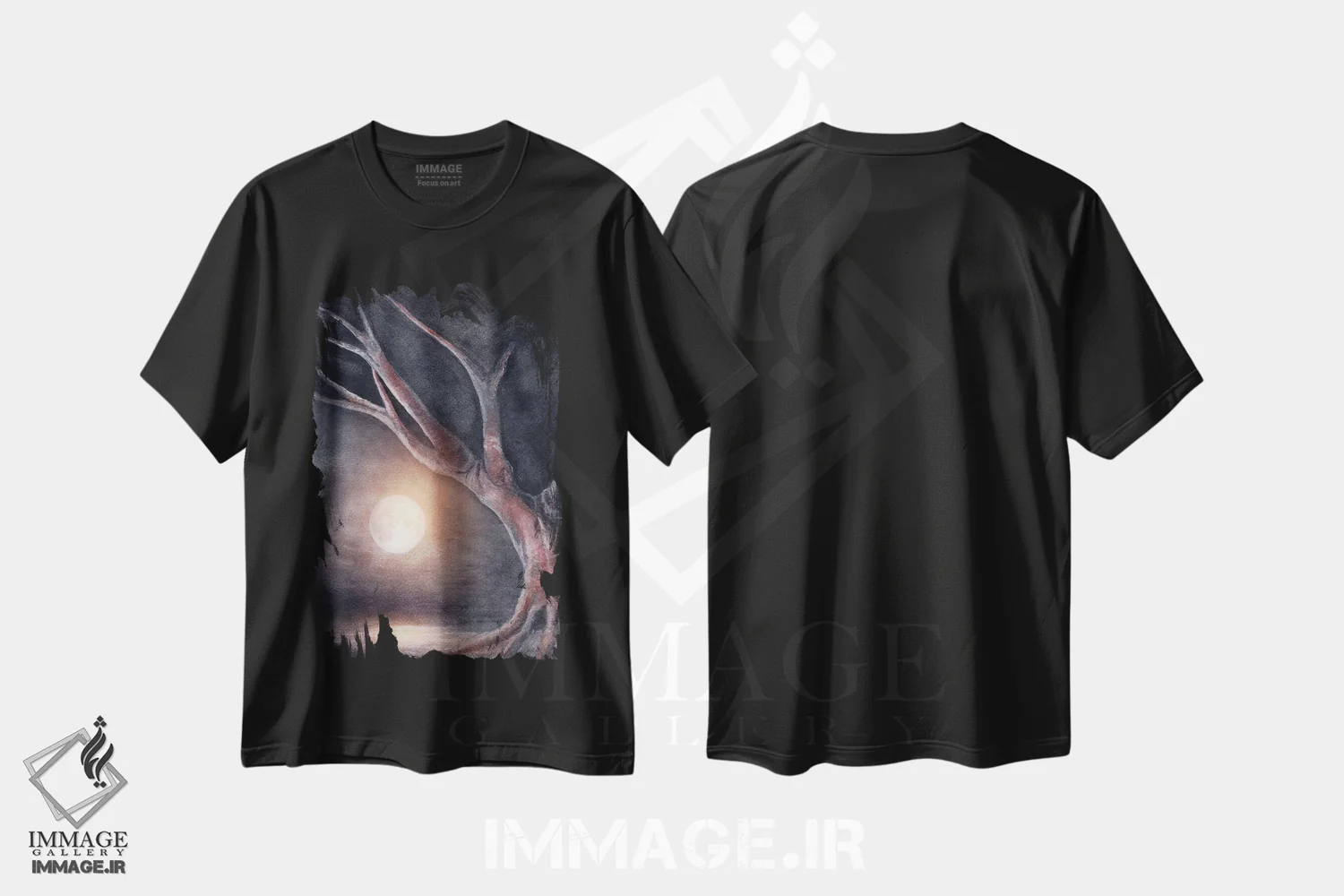 تیشرت مشکی طرح دار ماه، آبستره اثر مارکو گونزالز | immage.ir