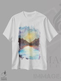 تیشرت سفید طرح دار رودخانه، آبستره اثر مارکو گونزالز | immage.ir