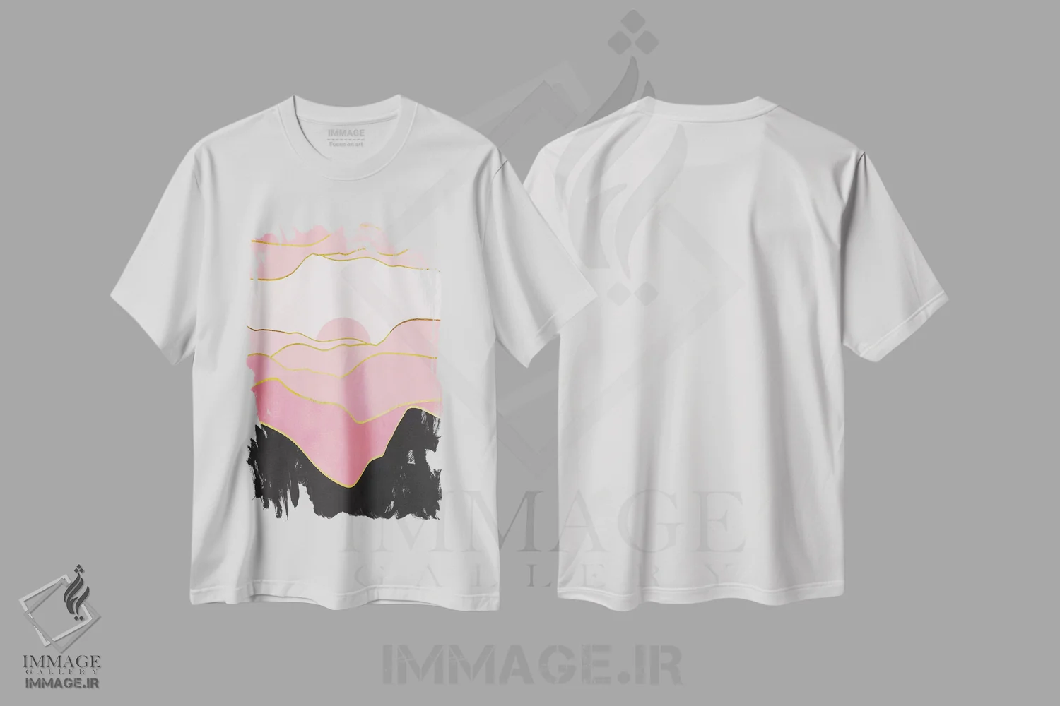 تیشرت سفید طرح دار منظرهٔ مینیمال دوم، آبستره اثر مارکو گونزالز | immage.ir